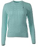  Ralph Lauren Damen Rundhals Kimberly - Pullover mit Zopfmuster (Türkis, S)