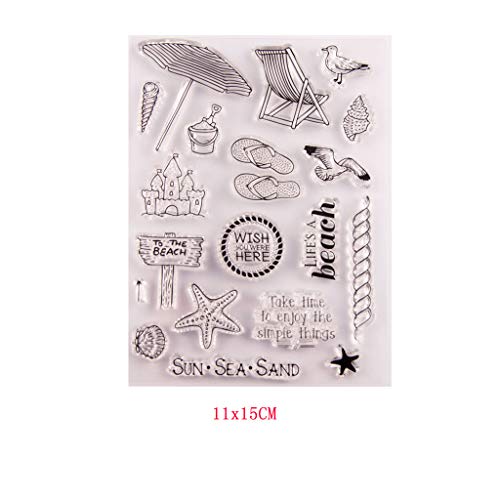 Xurgm Set di timbri in silicone - motivo spiaggia