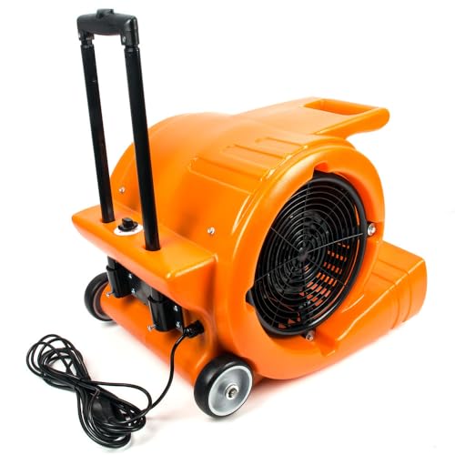 RT900A 3-Speed Air Mover 1.3HP 5000 CFM Powerful Floor Blower Carpet Dryers Janitoral Floor Dryer with Telescopic Handle, Wheels