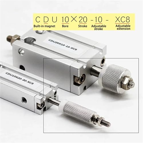 Vérin pneumatique double effet réglable CDU20X20 pour automatisme compact - 4