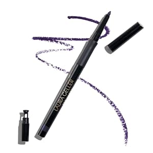 LAURA GELLER INKcredible Gel Eyeliner – Waterproof Smudge-proof Eyeliner Pencil – Built in Sharpener (103 Deep Purple)