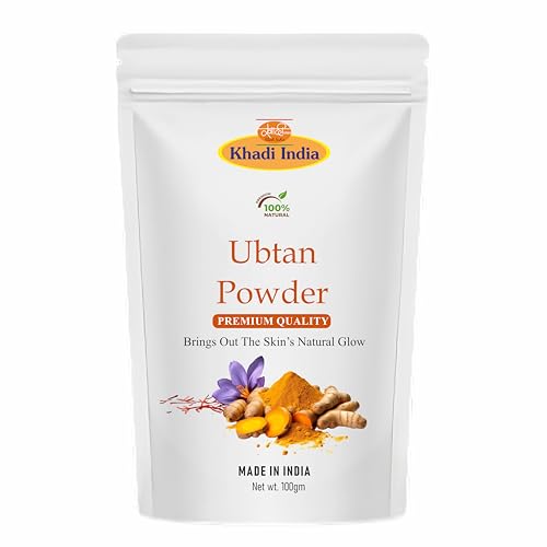 Image of Khadi 100% Pure Organic Haldi Ubtan Powder Face Pack for Face, Body-Fairness, Lightening, Glowing Skin, Remove Dead Skin, Turmeric Moisturizer with Pure Saffron (Pack Of 1, Ubtan) (100 GM)