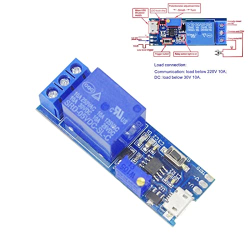 Módulo de relé temporizador de retardo de disparo de 5V a 30V para control de interruptor eléctrico 2