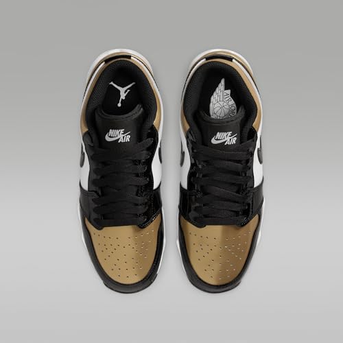 Jordan 1 Low Little/Big Kids' Cleats (HF6885-701, Metallic Gold/White/Black)4