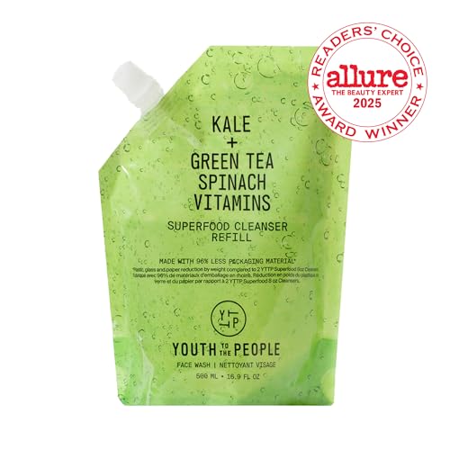 Youth To The People Superfood Facial Cleanser - Kale + Green Tea Daily Face Wash, Gentle Makeup Remover, with Soothing Antioxidants for Glowing Skin, pH Balance, Clean Pores, Sulfate-free, Refillable - Image 3