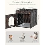 SETVSON Cat Litter Box Enclosure Furniture, Hidden Litter Box with Mat and Fence, Handwoven Rattan Cat House with Two S-Shaped Hooks for Living Room, Bedroom, 18.5 x 20.5 x 19.1 Inches (Brown) - Image 5