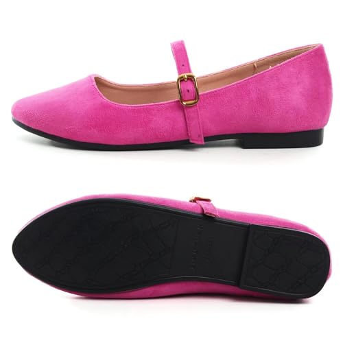 Image of LUXINYU Women's Slip on Flats,Classy Round Toe Solid Classic Mary Jane Ballet Dance Shoes Soft Comfortable PU Flat Shoes