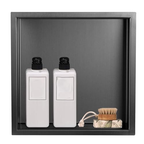 Insert mural de douche en acier inoxydable avec étagères de salle de bain