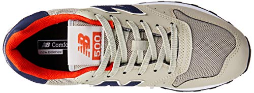Tênis New Balance 500, Masculino, Bege/Azul/Vermelho, 39