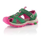Fusskleidung® Jungen Mädchen Trekkingsandalen geschlossene Kinder Sandalen Grün Pink EU 31
