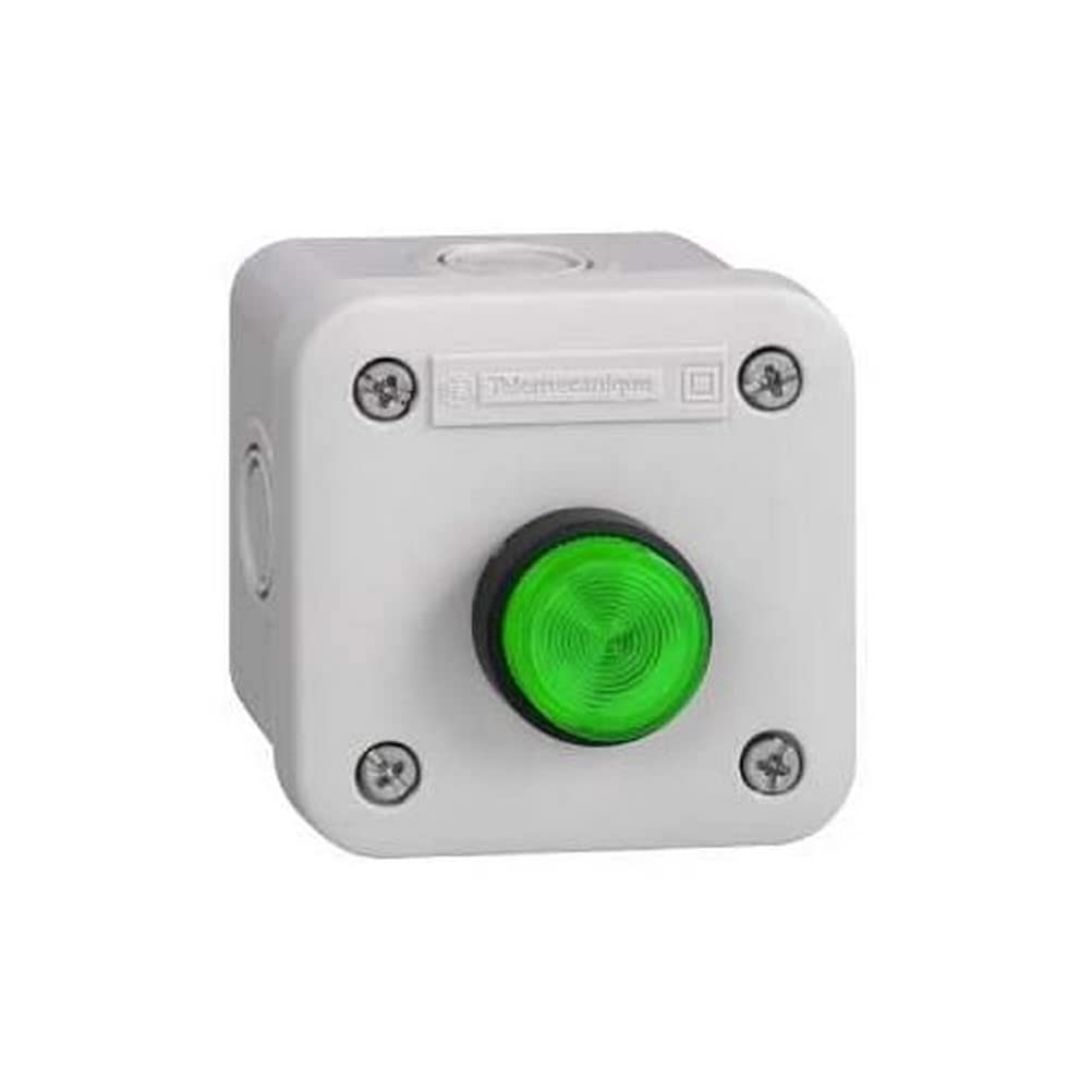 Bouton poussoir LED verte NA 230V sécurité avec profil rasante