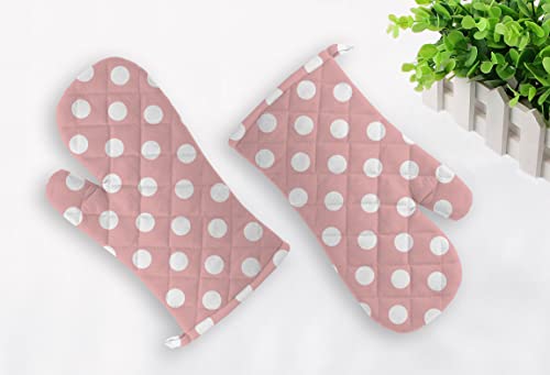 Image of Shell with Inner Polyester Printed Glove Set - Pink Polka (Pack of 2)