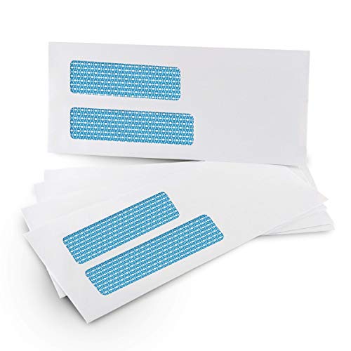 500#9 Double Window Self Seal Security Envelopes - For Invoices, Statements & Documents, Security Tinted - Size 3-7/8 X 8-7/8-24 Lb - 500 Count (30139) #TOP1