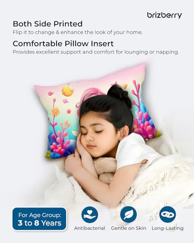 Image of Brizberry Kids Pillow Cushion with Super Soft Fabric | Animal & Cartoon Prints | 12x18 inches (Design 11)