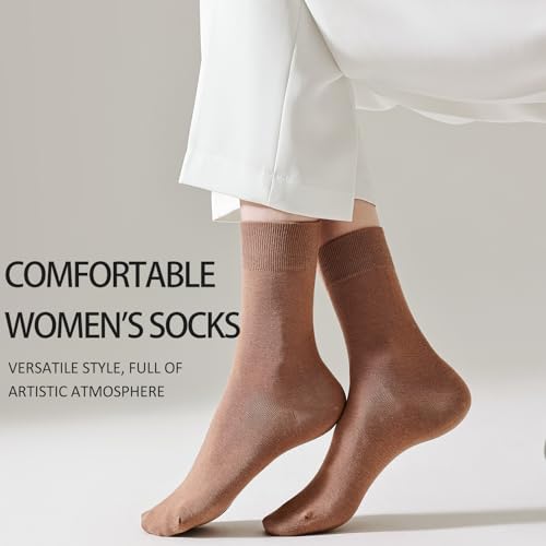 Thin Crew Socks for Women, Soft Cotton Socks for Casual & Dress Occasions2