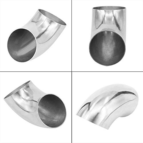 Generic Tubo de Escape de Cotovelo Curvado de 90 Graus de aço Inoxidável 201 para Carros/automóveis,