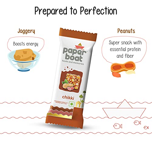Image of Paper Boat Chikki Family Pack, Peanut Bar, No Added Preservatives and Colours | Gajak | Sweets | Made with Jaggery | Gazak (Pack of 18, 16g Each)