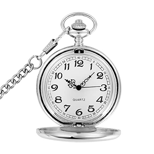 Image of Tiong Smooth Pocket Watch,Personalized Pocket Watch,Customized Watches for Men,Engraved Pocket Watches for Father's Day with Chain
