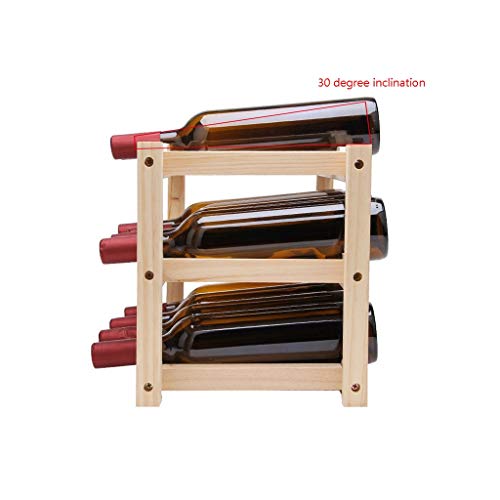 Soporte para botellas de vino de madera 12 botellas miniatura 4
