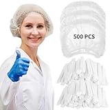 500 Pcs Disposable Bouffant Caps, 21' Non-woven Hair Nets, Disposable Elastic Caps for Men & Women, Head Cover Nets for Food Service, Labs, Hospital, Salon, Kitchen