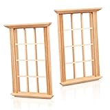 Design miniature authentique - Cet ensemble de 2 fenêtres pour maison de poupée à l'échelle 1/12 présente un cadre de fenêtre à douze croisillons simulé, apportant charme et réalisme à toute scène de maison de poupée ou maquette.