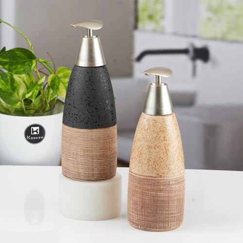 Image of SaSaSa Ceramic Soap Dispenser with Stylish Refillable Pump Bottle for Bathroom Handwash & Kitchen Wash Basin, Perfect for Hand Soap, Lotion and Shampoo, Multicolor, (Set of 2) (12058)