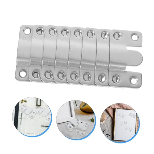 Image of DOITOOL 4pcs Picture Frame Hangers Wall Mount Brackets Stainless Steel Buckles Mirror Hooks Secure Hanging Decorative Hardware