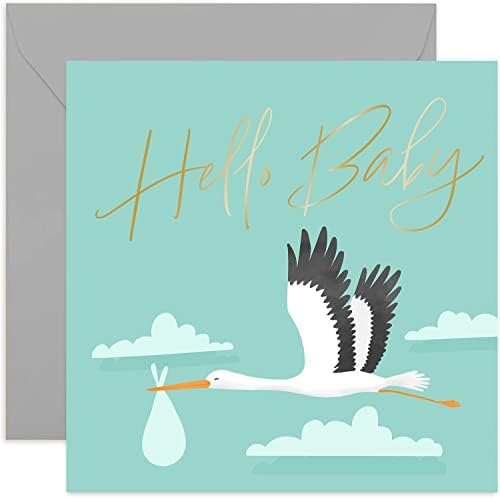 Stork New Baby Card, Baby Shower Card, Card For Expecting Mum, Card For - View #5