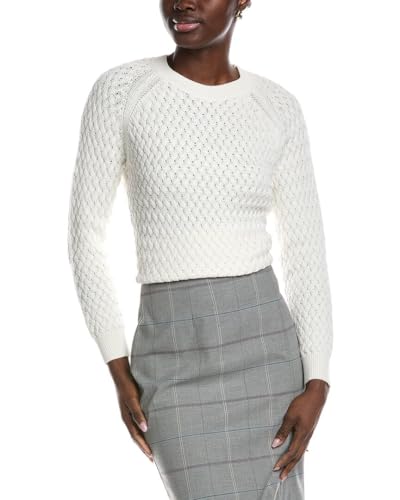 BOSS Women's Fino Woven Cotton Relaxed Fit Sweater - Main Image