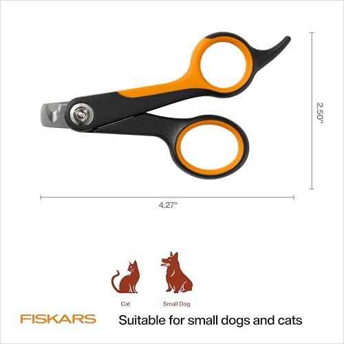 Image of Fiskars Pet Small Nail Clippers, Cat and Dog Trimmers for Grooming, 4.25 inch (Pack of 6)