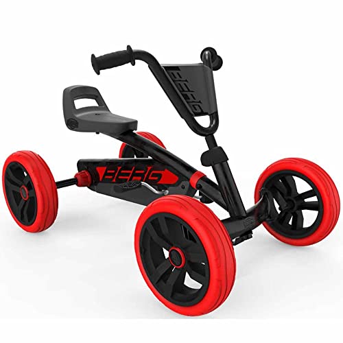 BERG Pedal Kart Buzzy Red/Black | Go Kart, Kids Ride On Toys | Cars for Kids 2-5 | Outdoor Toys Go Cart for Boys & Girls | Safe 4-Wheel Stability, EVA Tires