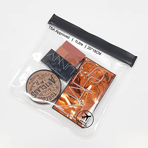 Lamapee Clear Travel Toiletries Bag, 2 Pack TSA Approved Airport Security Liquids Bags 20X20 cm, Leak Proof