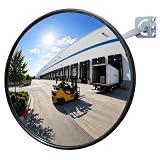 STARSIGNS 32 Inch Acrylic Convex Mirror, 1 Pack Adjustable Wide-Angle Traffic Safety Mirror for Blind Spots, Garage, Road Curves, Parking Lot Aisles, Residential Intersections & Factory Roads