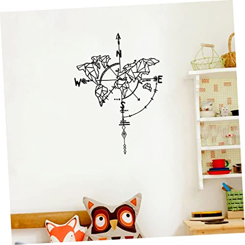 Garneck 2 Pçs Bússola Adesivo De Parede Mapa De Viagem Adesivos Removíveis Decoração Para Casa Adesi