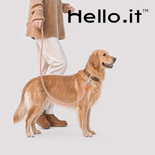 Hello.it Waterproof Dog Leash 4.92 FT, Odor-Proof PVC Pet Training Lead for Small/Medium/Large Breeds Up to 165 Lbs, No Pull Comfortable Rope for Dog Walking with 360° Swivel Clip Tangle-Free, Orange — view 5
