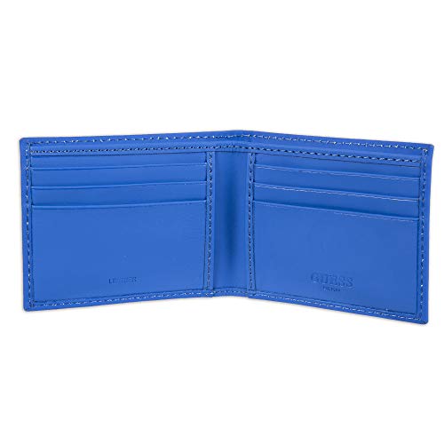 Guess Men's Leather Slim Bifold Wallet, Blue Sereno, One Size #TOP4