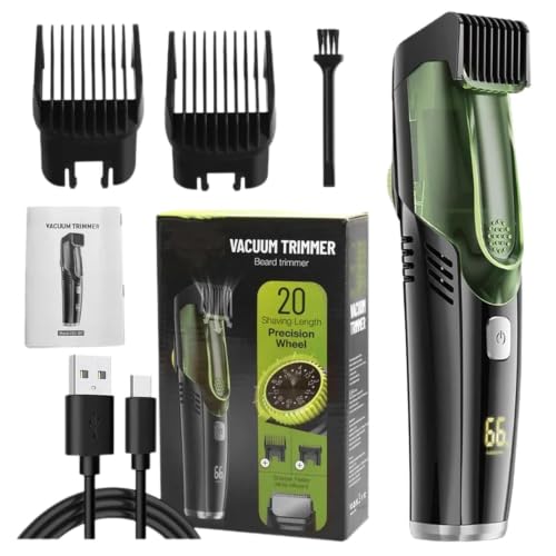 Recortadora de barba al vacío, cortadora impermeable IPX6 y maquinilla de afeitar recargable