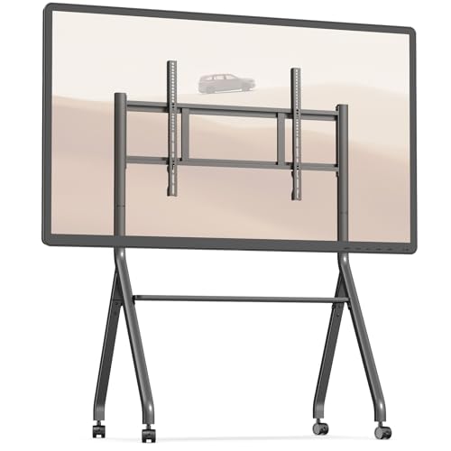 Image of Smart Board Stand with Wheels, 55 /65 /75 /86'' Interactive Whiteboard Stand, Mobile Stand with Four Lockable Wheels, COOLHOOD Stable and Easy to Move for Home Office School Classroom (Only Stand)