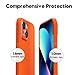 Svaove for iPhone 13 Mini Phone Case Liquid Silicone, Thin Ultra Slim Minimalist Phone Cover, Girly Cute Plain Bright Solid Color Matte Soft Rubber Jelly Gel Plastic TPU Bumper, Neon Orange