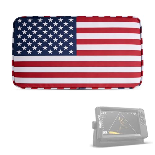Fish Finder Cover for Lowrance Eagle Eye 9 Covers Depth Finder Dutproof Waterproof Protection Accessories Protects Screen and Device from Sun Adverse Weather Damage for Lowrance 9in (Flag)