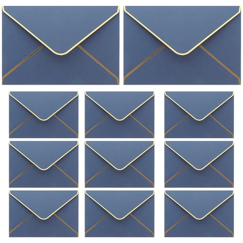 Sobres azules borde dorado para invitaciones boda tarjetas invitacion banquetes fiestas 50uds