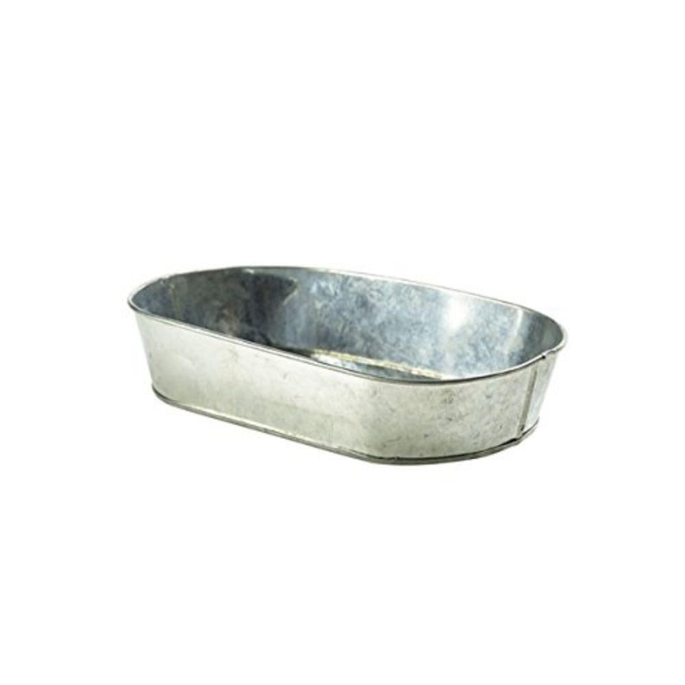 Genware NEV-GSP2415 Galvanised Steel Sharing Platter, 24 cm x 15 cm