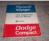 dodge sportsman van  1975 Dodge Plymouth Van Repair Shop Manual Supp. Sportsman Tradesman Compact Voyager