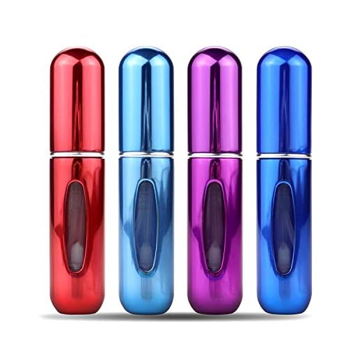 Portable Mini Refillable Perfume Atomizer Bottle,Atomizer Perfume Bottle,Refillable Perfume Spray, Scent Pump Case, Perfume Atomizer Refillable Travel 4 Pcs Pack of 5ml