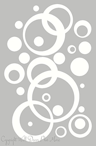 White Wall Vinyl Sticker Decal Circles, Bubbles, Dots 25+ Pc