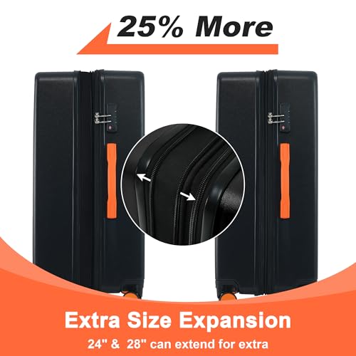 Contrast Color 3 Piece Luggage Set Hardside Spinner Suitcase with TSA Lock 20" 24' 28" Available4