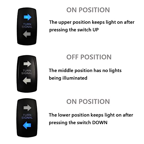 Image of Blue Led Turn Signal Rocker Switch 7Pin ON-Off-ON DPDT Toggle Switch for The ARB /Carling /NARVA 4x4 UTV ATV RZR SXS 12V 20A
