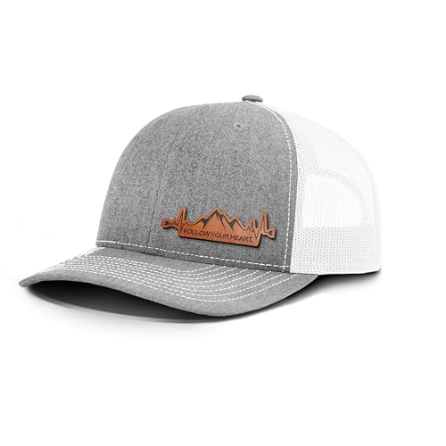 Follow Your Heart Leather Patch Trucker Hat - Adjustable Fit