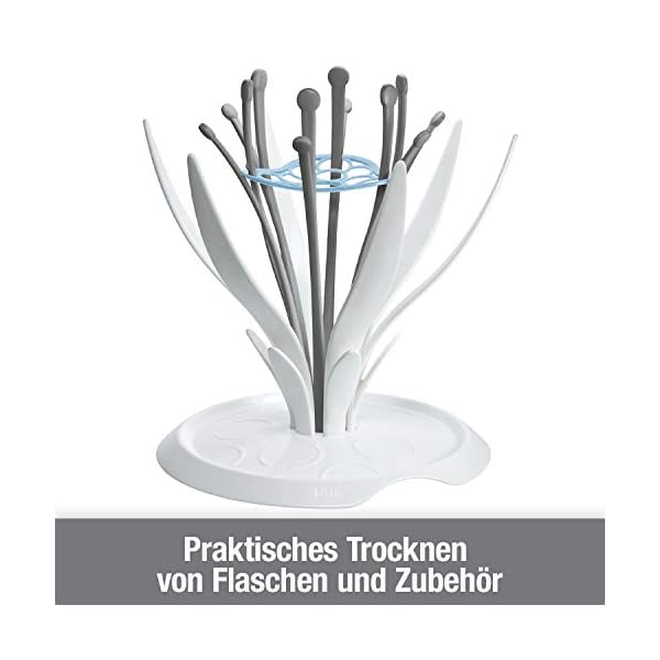 NUK MultiDry Trockenständer - praktisches Trocknen von bis zu 6 Babyflaschen und Zubehör, BPA-frei & Flaschenbürste mit… – Bild 4
