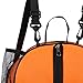 RNXRZANK Basketball Case Portable Volleyball Soccer Tote with Mesh Side Pockets Shoulder Strap Waterproof Oxford Cloth Zipper for Outdoor Training, Double Strap Orange